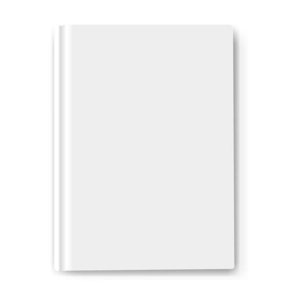 White Book Template Mockup Isolated White Background