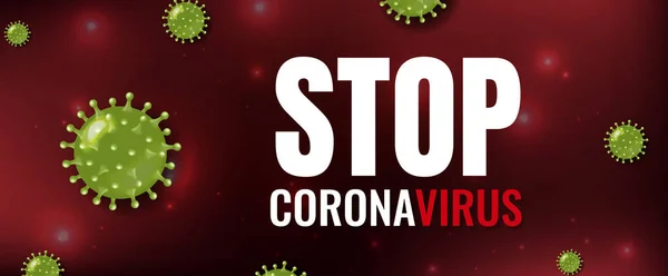 Stop Coronavirus Banner met tekst — Stockvector