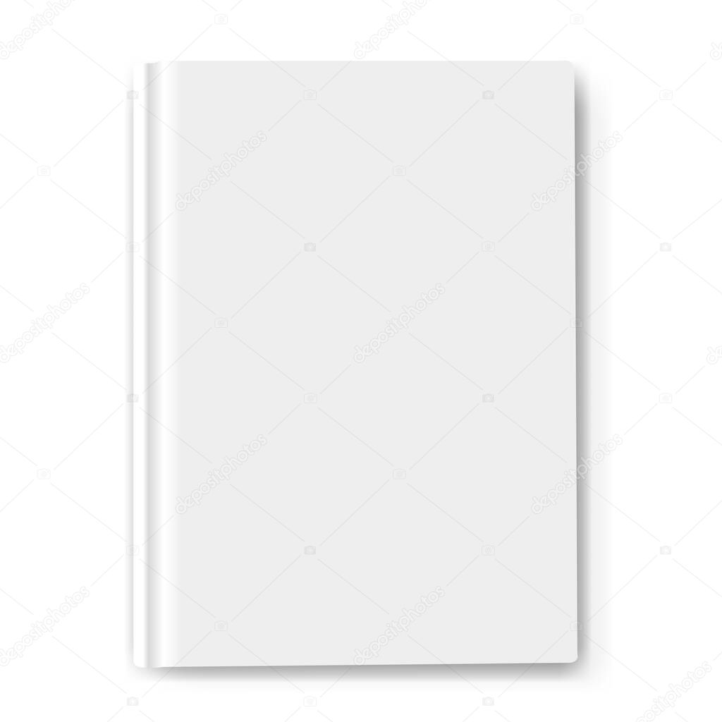 White Book Template Mockup Isolated White Background
