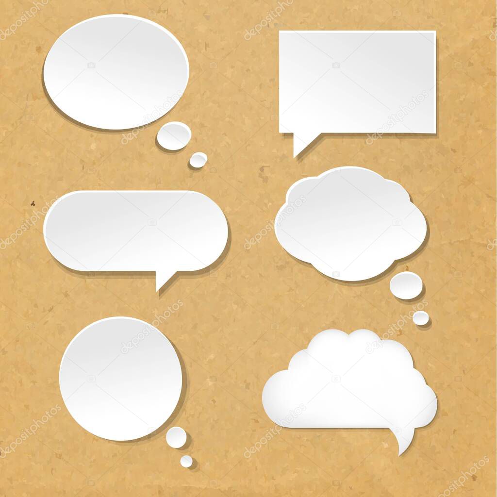 Speech Bubble Set With Old Paper
