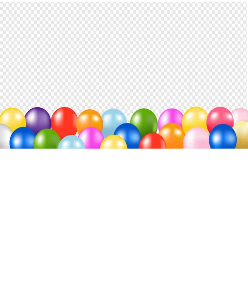 Ballons Colorés Bordure Avec Fond Transparent — Image vectorielle