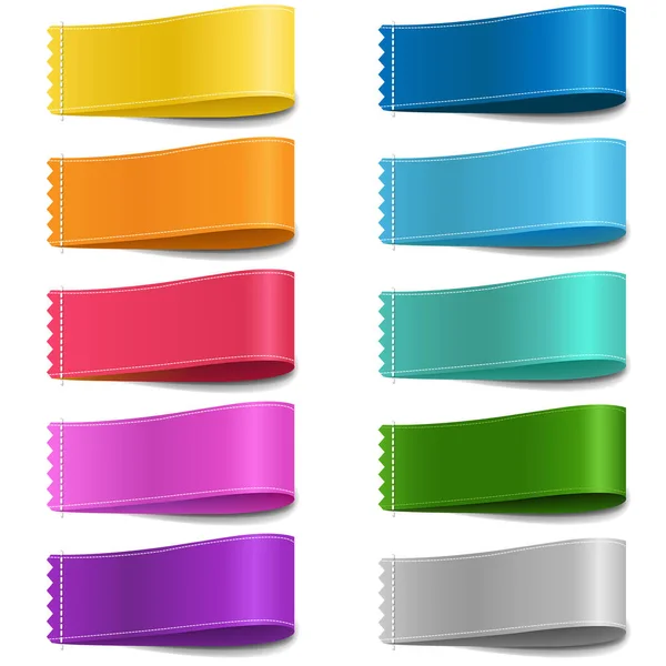 Conjunto de cinta colorida y fondo blanco — Vector de stock