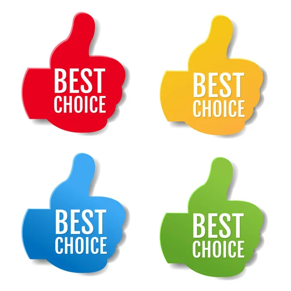 Best Choice Labels Big Set Isolated White Background Gradient Mesh — Stock Vector