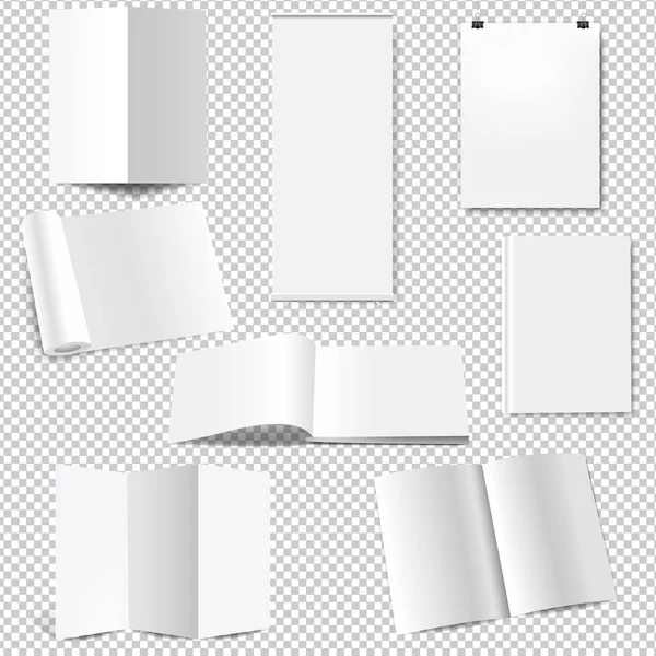 Leere Roll Set Banner Isolierter Transparenter Hintergrund Mit Gradientennetz Vektorillustration — Stockvektor