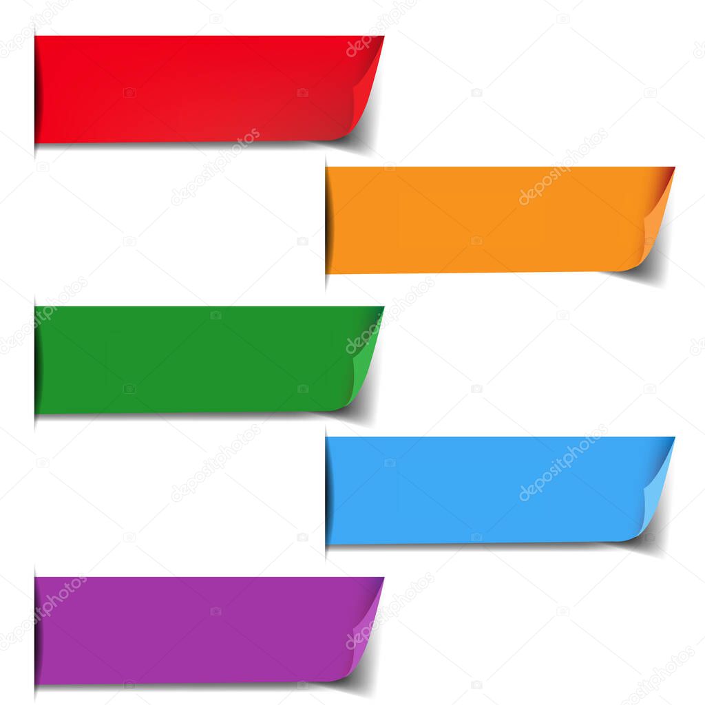 Colorful Labels Set With White Background