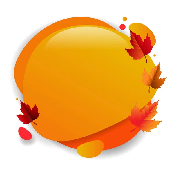 Burbuja del habla con hojas de otoño Fondo — Vector de stock