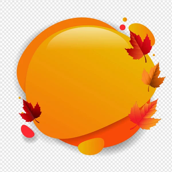 Speech Bubble With Autumn Leaves Transparent Background — Stock Vector