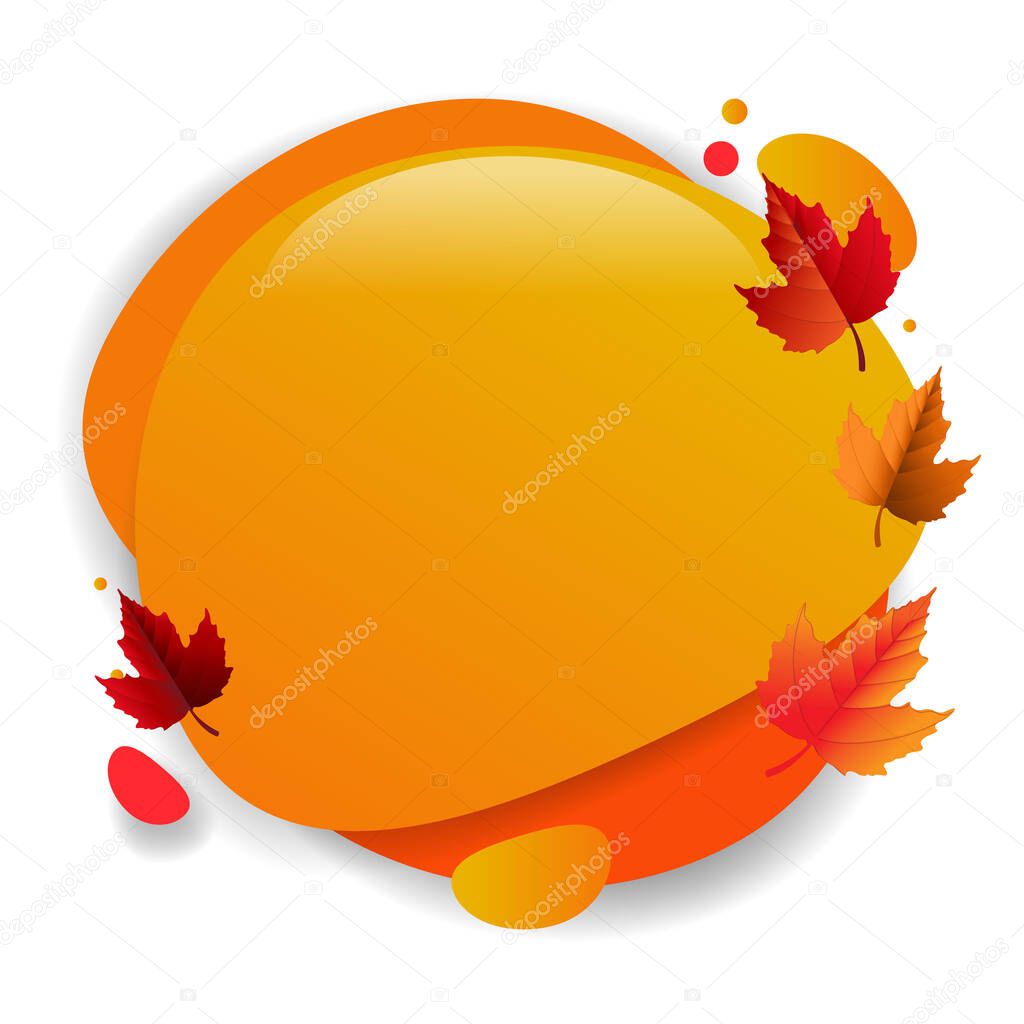 Speech Bubble With Autumn Leaves Background