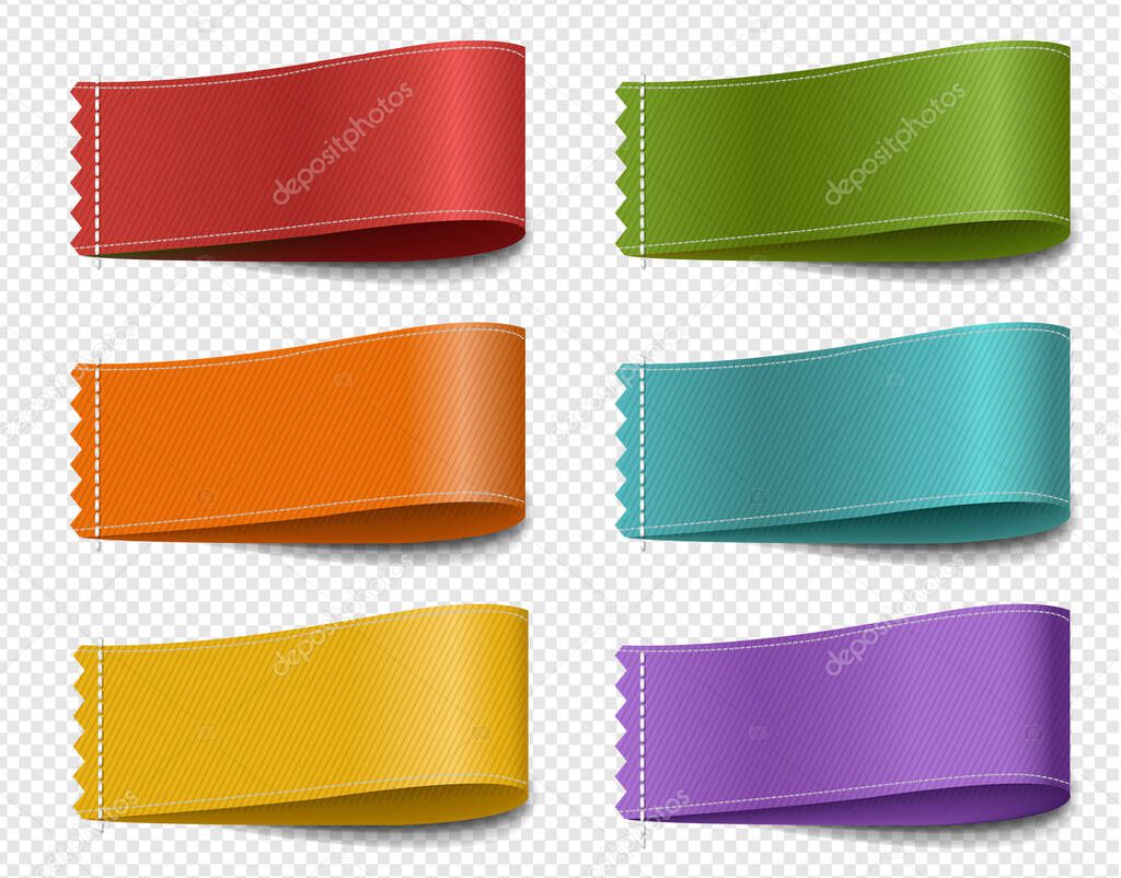 Colorful Banner Template Ribbon Transparent Background