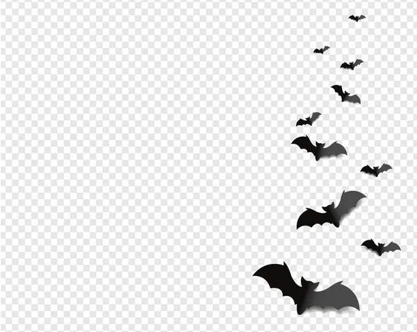 Black Bats Isolated transparent Background — Stock Vector