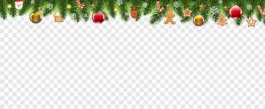 Noel Oyuncaklarıyla Noel Sınırı Şeffaf Arkaplan
