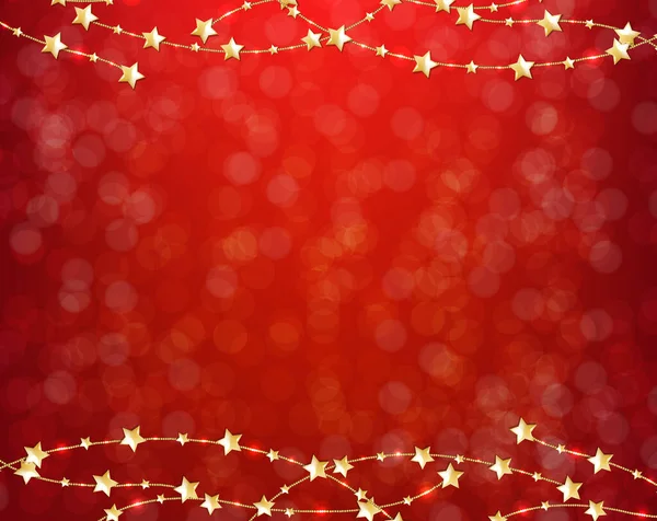 Šťastný nový rok karta se zlatými hvězdami — Stockový vektor