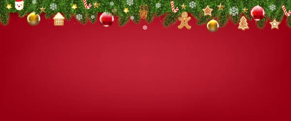 Червоне Різдво з різдвяним приставом — стоковий вектор