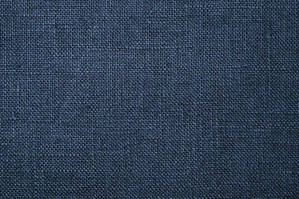 Zbliżenie Tkanin Tekstura Ciemnoniebieskiego Płótna — Zdjęcie stockowe