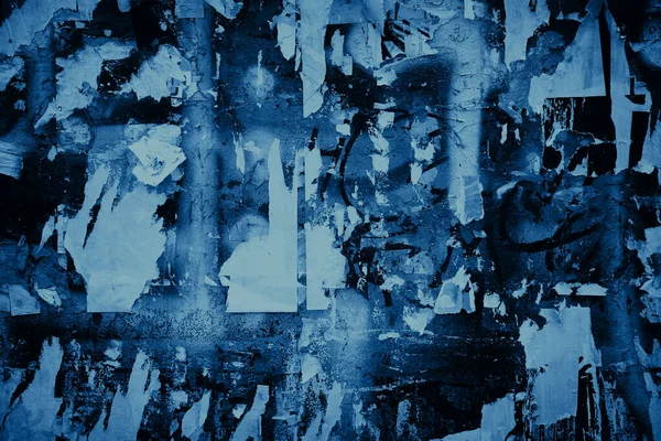 Niebieski Kolor Grunge Tła Kawałki Starych Plakatów Papieru Ścianie — Zdjęcie stockowe