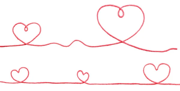 Rosca Vermelha Cinco Coração Isolado Fundo Branco — Fotografia de Stock