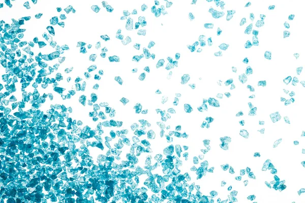 Kék Tengeri Sókristályok Fehér Alapon — Stock Fotó