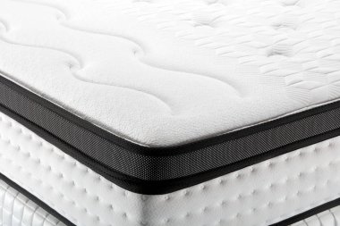 close up of white and grey texture of mattress, bedding pattern background clipart