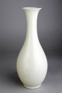 Çiçek vazo gri arka plan üzerinde closeup