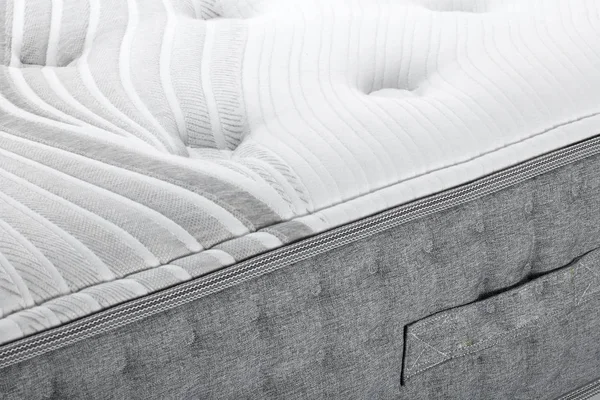 Close White Grey Texture Mattress Bedding Pattern Background — Stok Foto