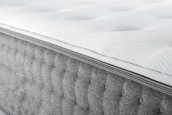 Close White Grey Texture Mattress Bedding Pattern Background — Stock Photo, Image