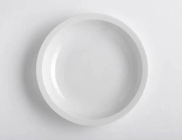Podniesionymi Widokiem Płyta Restauracja Biały Umieszczone Biały Stół — Zdjęcie stockowe