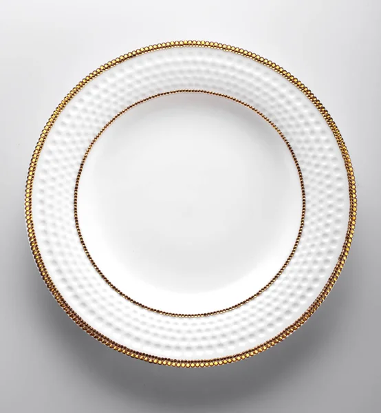 Closeup Luxury Ceramic Tableware Restaurant Table Setting — Stock Photo, Image