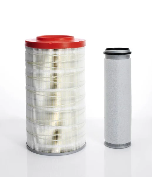 Closeup Car Air Filters Isolated White Background — Stock Photo, Image