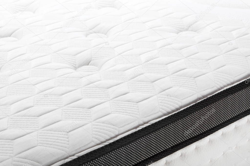 close up of white and grey texture of mattress, bedding pattern background