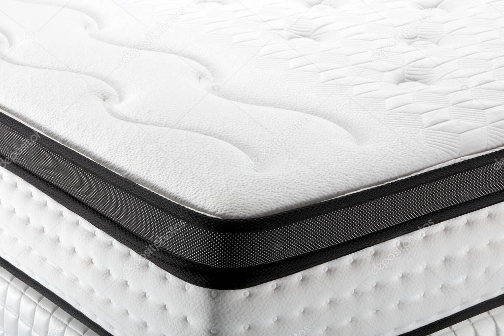 close up of white and grey texture of mattress, bedding pattern background