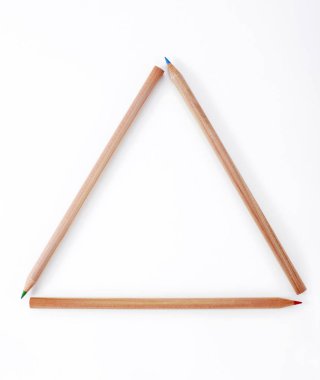 Portre renkli kalemler beyaz arka plan üzerinde izole