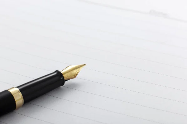 Closeup White Paper Sheet Pen Business Background — Stock Photo, Image