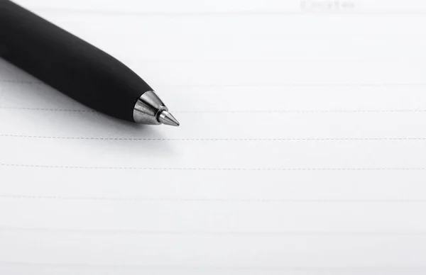 Closeup White Paper Sheet Pen — Stock Photo, Image