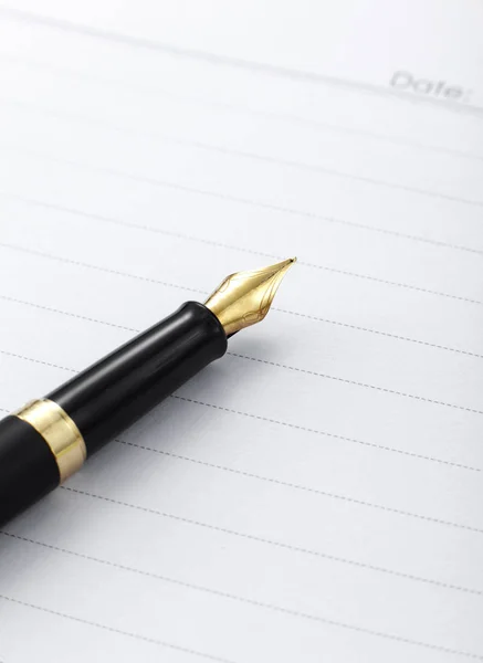 Closeup White Paper Sheet Pen — Stock Photo, Image