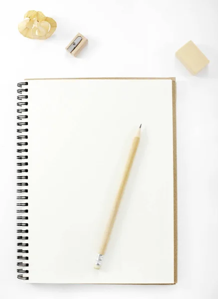 Closeup Notepad Pencil Business Background — Stock Photo, Image