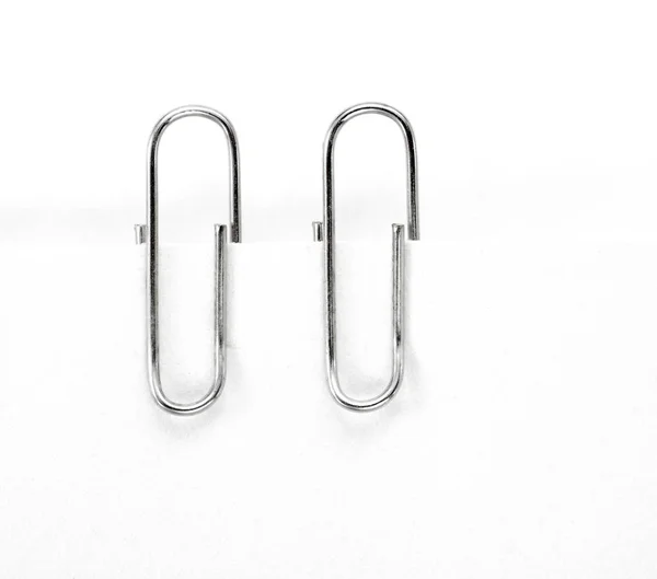 Close Paper Clips Isolated White Background — Stock Photo, Image