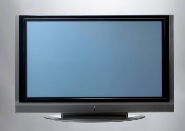 Gri arka plan üzerinde eski Tv closeup 
