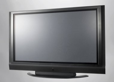 Gri arka plan üzerinde eski Tv closeup 