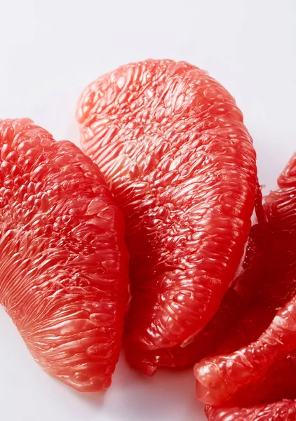 Close Peeled Grapefruit Isolated White Background — Stock Photo, Image