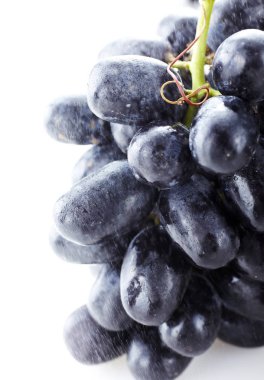 Beyaz arka plan üzerinde izole Olgun üzüm demet yakın çekim 
