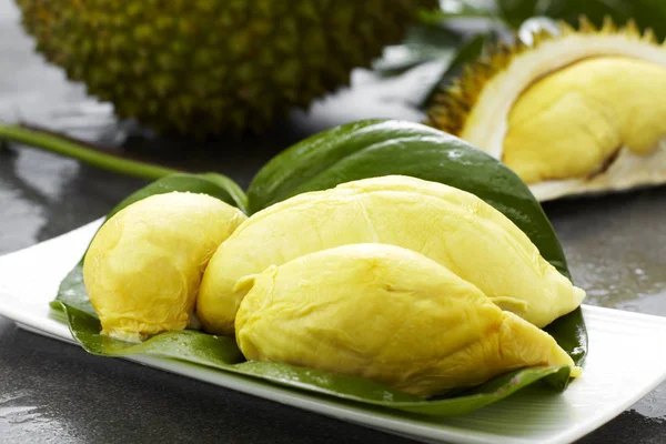 Gros Plan Fruits Mûrs Pelés Durian — Photo