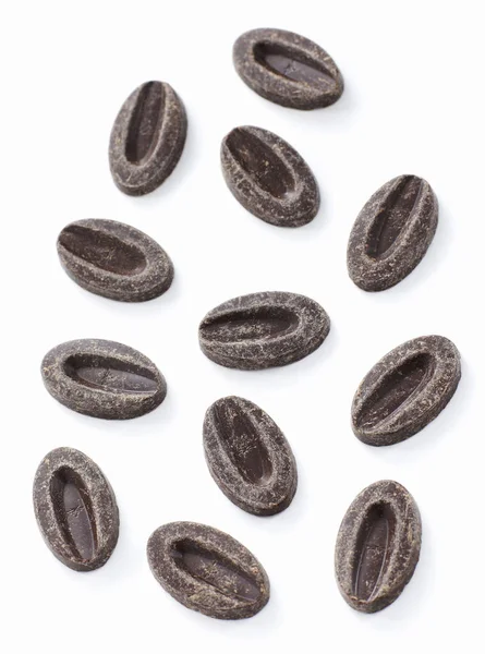 Pile Chocolate Beans Isolated White Background — Stock Photo, Image