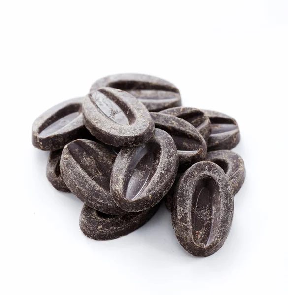 Högen Choklad Bönor Isolerad Vit Bakgrund — Stockfoto