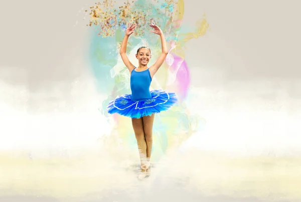 Ballerina Posa Ballo Sfondo Astratto — Stockfoto