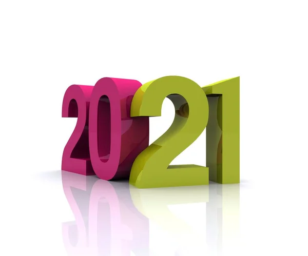 Nuovo Anno Arrivo 2021 Con Render Colorato Sfondo — Stock Photo, Image