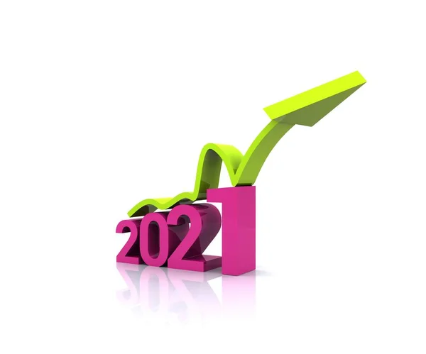 Nuovo Anno Arrivo 2021 Con Render Colorato Sfondo — Stockfoto