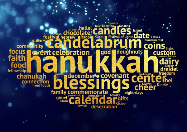 Hanukkah Antecedentes Word Cloud — Foto de Stock