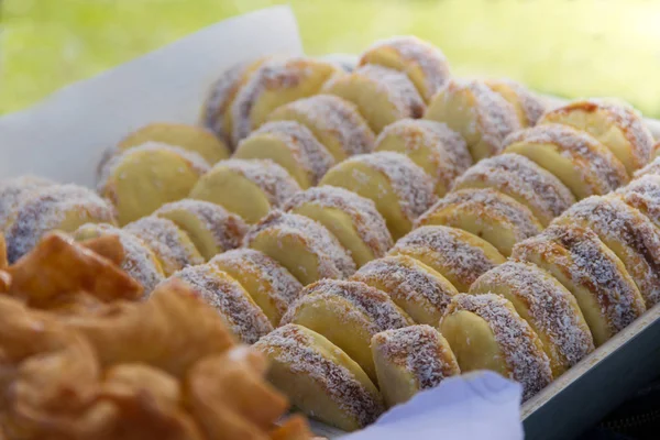 Alfajores Maicena Con Dulce Leche Típico Gastronomía Argentina — Foto de Stock