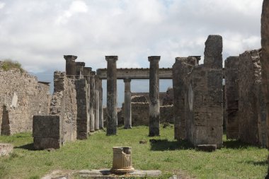 Pompeii, İtalya/Mayo 19 2019. Pompeii şehrinin kalıntıları