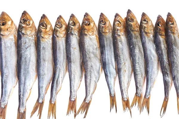 Geräucherter Fisch Ostseehering Isoliert Auf Weißem Hintergrund — Stockfoto